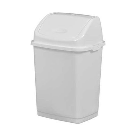 Poubelle Plastique avec Couvercle Basculant 10L Blanc - Rossignol Professonnel