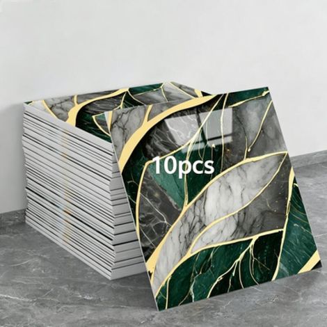10 láminas de papel pintado autoadhesivo que imitan azulejos de cerámica (efecto cerámico, dimensiones: 30 x 30 x 0,8 cm) (1/5)