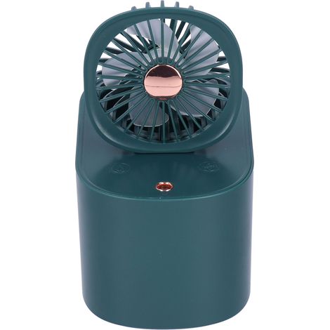 Ventilateur électrique portable 2 en 1 avec humidificateur, pliable à 90° pour bureau et maison - Bleu foncé
