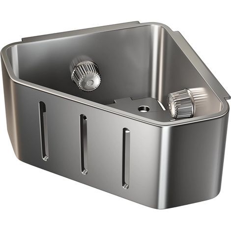 Panier Filtrant pour Évier De Cuisine,Organisateur De Rangement À Ventouse en Métal - Panier de Vidange Triangulaire pour Évier de Cuisine - pour Séchage D'Éponge Et Accessoires À La (1/5)