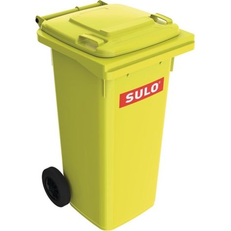 Pattumiera grande 120l HDPE giallo, mobile secondo EN 840 SULO (1/2)