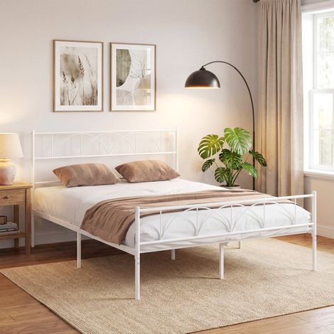 Estructura de Cama 160x200 cm con Cabecero Soporte de Listones de Acero Almacenamiento Bajo la Cama