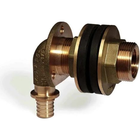 Rehau Wandwinkel Rautitan RXplus, 16mm x Rp 1/2" x 55mm, für Montageelement, Rotguss