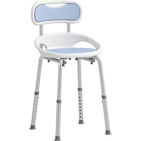 HOMCOM Shower Chair with Back, Adjustable Height, Side Support (1/5)