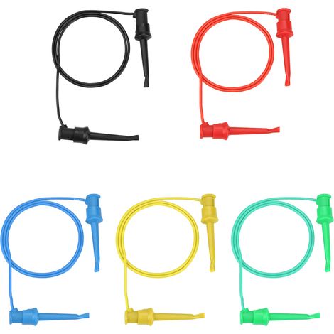 5Pcs Colorful Multimeter Electrical Test Dual SMD IC Silicone Lead Test Clip Hook