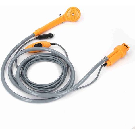 Kit douche portable 36W sur prise allume-cigare, monté sur véhicule, pour camping extérieur, lavage, irrigation, orange (1/5)