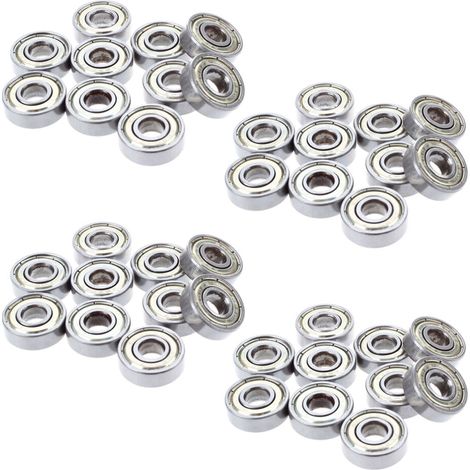 Miniatur-Rillenkugellager aus Stahl 608 ZZ 8 x 22 x 7 mm, 40 Stück pro Packung