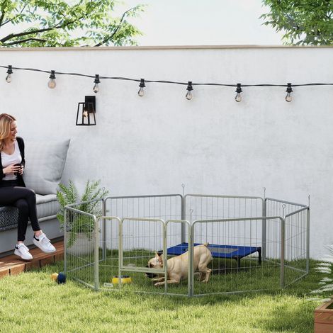 Enclos pour animaux, acier inoxydable ChiMi, personnalisable de façon flexible, aire de jeux pour animaux, clôture pour chiens