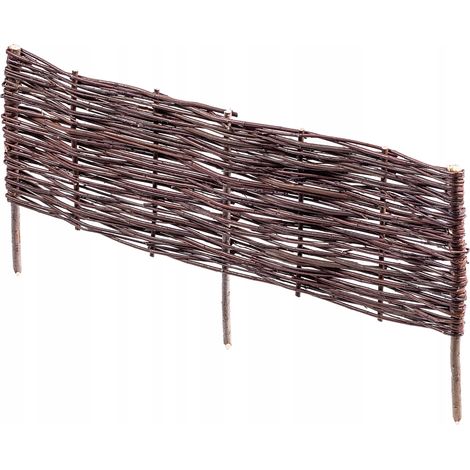KADAX Palisade aus Weide, natürlicher Weidenzaun, 1 Stück, 100x40cm