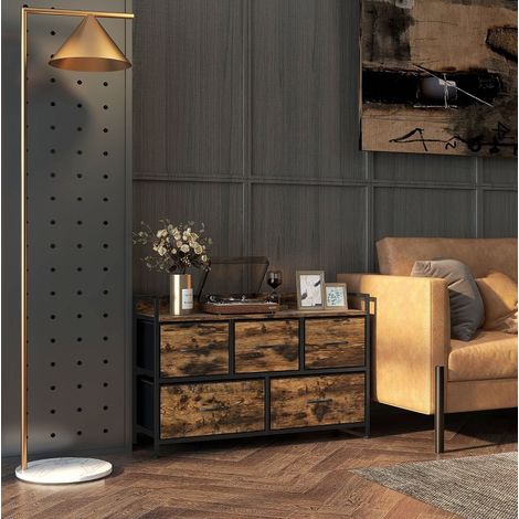 mobile cassettiera 98 cm 5 cassetti marrone OKMYHOME (1/4)