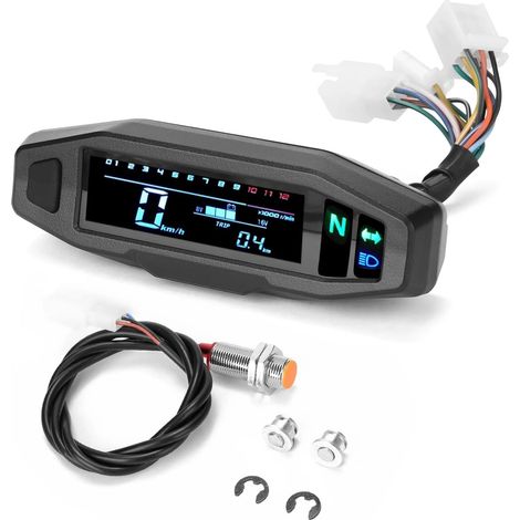 Velocímetro digital, tacómetro universal, pantalla retroiluminada automática, para motocicleta eléctrica