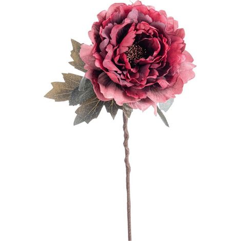 Rosa decorativa "Clover" color Fucsia per interni ed esterni h 32 cm