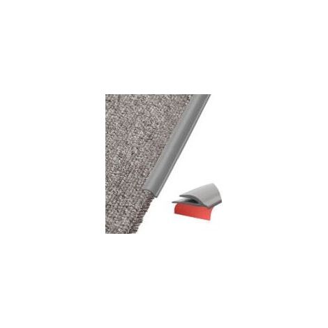 Bande adhésive de seuil pour bordure de moquette. bandes de finition découpables en PVC pour dalles de moquette. profil de transition pour moquette et revêtement de sol (gris) (1/4)