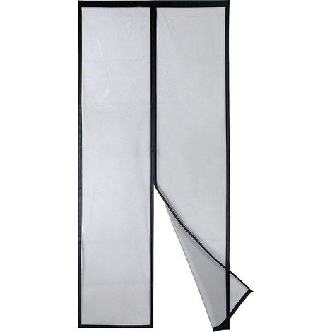 Porte moustiquaire magnétique - Maille résistante, joint magnétique de haut en bas, fermeture automatique, garde l'air frais à l'intérieur (120 x 210 cm, noir) (1/5)