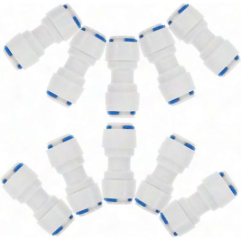 Raccord de tuyau blanc rapide 10 pièces droit domestique connecteur 4,7x2x2 cm (1/5)