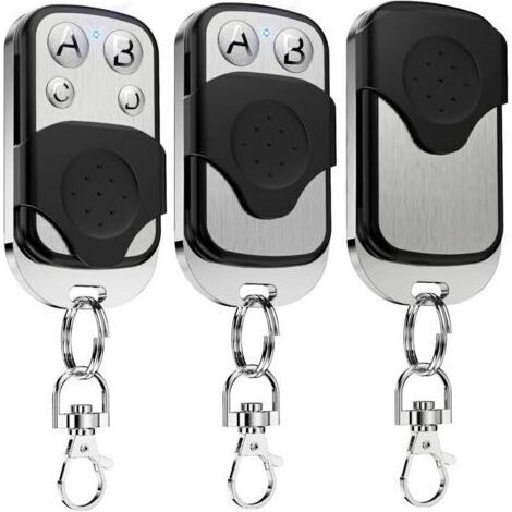 Telecommande Universelle Portail 433.92 MHz, Copie Télécommande Garage sans Fil à 4 Boutons,Telecommande Porte Clés3PCS (1/4)