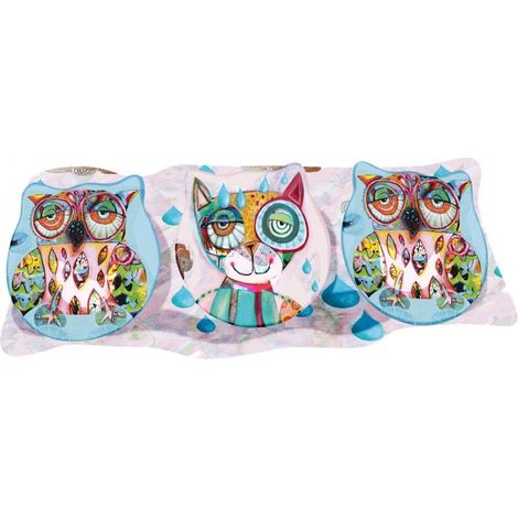 Ensemble de petites Coupelles en verre Chouette et chat