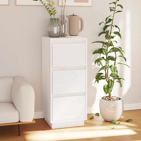 Aparador de madera maciza de pino blanco 32x34x75 cm (1/4)