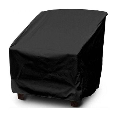 Housse de Chaise Jardin Empilable, Housse Chaise Exterieur en Tissu Oxford 210D Imperméable, Housse de Fauteuil Protege Jardin, Couverture Chaise Jardin Balcon Anti-UV/Pluie 646470/120cm (Noir) (1/4)