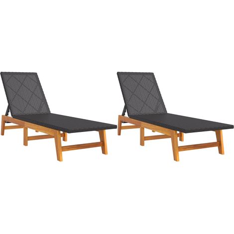 Maison Exclusive - Sonnenliegen 2 Stk. Schwarz Braun Poly Rattan