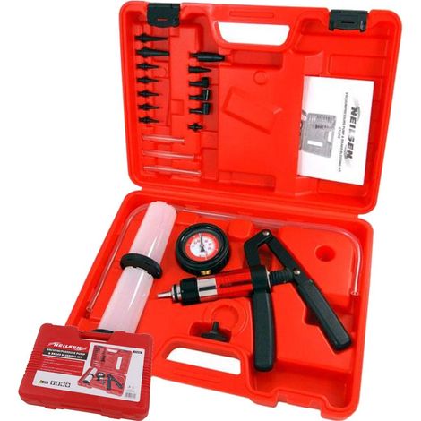 Neilsen 21pc Hand Brake Bleeding Tester Kit Bleed Vacuum Pressure Pump Set