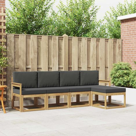 vidaXL Outdoor-Sofagarnitur mit Kissen 5 pcs Weiß und Anthrazit (1/5)
