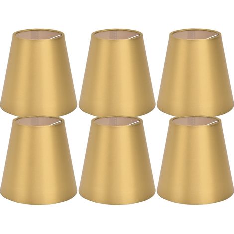 6 pièces E14 abat-jour tissu abat-jour lampe de Table plafonnier abat-jour pour chambre salon or PX153 (1/5)