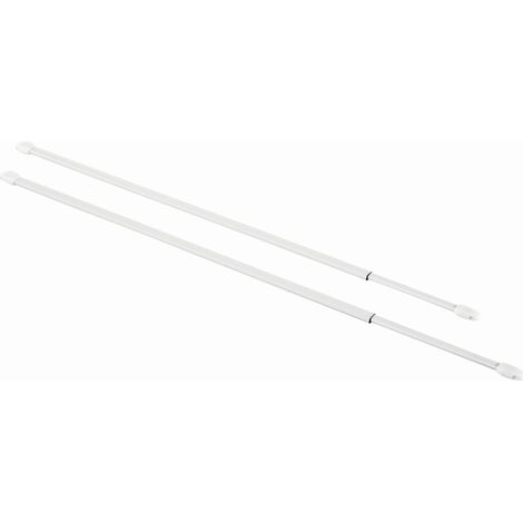 Mömax Vitragenstange Simple in Weiß ca. 60-90cm, 2 Stk.