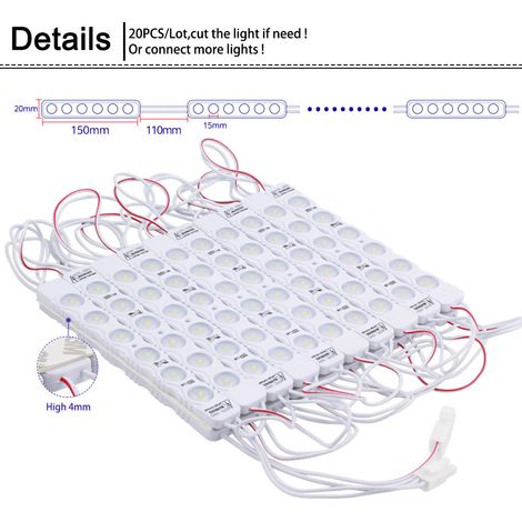 High voltage 220V LED injection molding module with 6 LEDs, waterproof advertising light box module, illuminated lettering module.