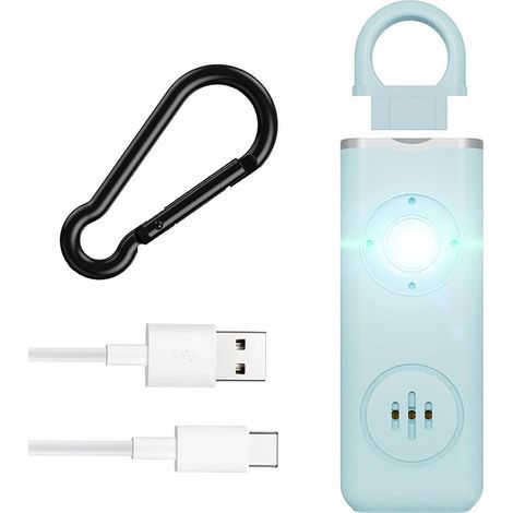 Alarme personnelle, Taschenalarm LED, Stroboscope, 130 dB alarme de panique, sèche et rauque, Alarme, Selbstverteidigungsalarm, d'Alarme pour toute la Famille. (1/5)