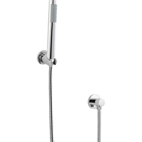 Hudson Reed – Douchette ABS chromée – Flexible acier 1.75m – Pommeau 3 jets – Clip rangement laiton massif – Pour installations murales
