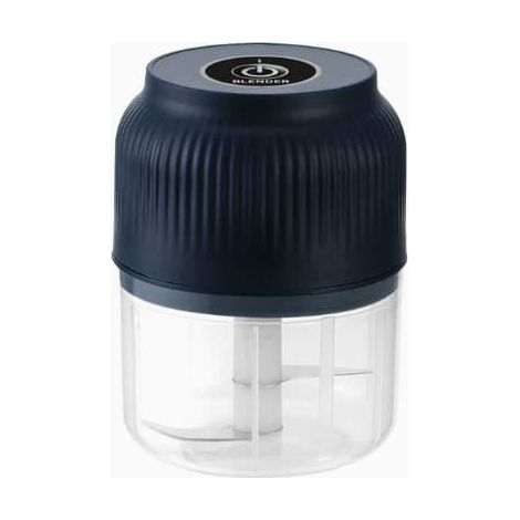 BelleRise - Mini hachoir Robot culinaire électrique Mixeur Blender en verre Moulin à ail et à épices bleu (1/3)