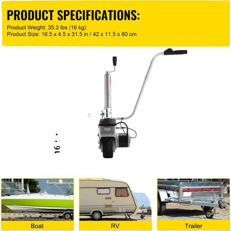 Elektrischer Anhängerbewegungsgerät, 5000 lbs Tragfähigkeit, 350W Motor, Grau (1/2)