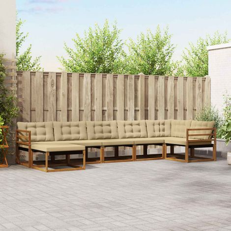 Outdoor-Sofagarnitur 21 pcs Natur und Beige Massivholz Akazie (1/5)