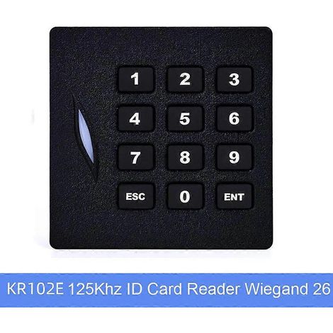 Lecteur de cartes de contrôle d'accès étanche IP65 125 kHz, compatible Wiegand 26/34 cartes 13,56 MHz, KR102E KR102MKR102E 125 kHz (1/5)