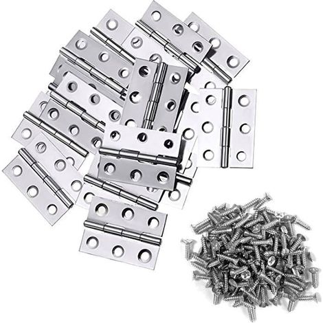 NetBoat 10er-Packung 5,1 cm Klappscharniere mit 60 Edelstahlschrauben, Silber (1/5)
