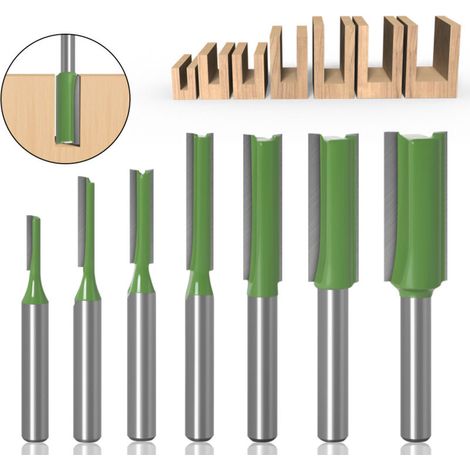 Fraise à mèche droite en carbure de tungstène, tige simple à Double cannelure, pour le bois, 6mm, 1 pièce (1/5)