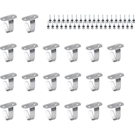 Lntyq Crochet Bache 20 Pièces, Crochet Filet Remorque avec Capuchons et Vis Décoratifs, Multifonction Crochet a Visser, Crochets de Fixation pour Filet Remorque, Bâche Salle Bain, Chambre, Placard