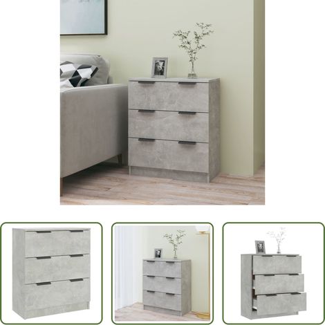 vidaXL Meuble - Buffet Gris béton 60x30x70 cm Bois d'ingénierie (1/5)