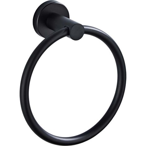 Anneau porte-serviettes rond en acier inoxydable 304, anneau porte-serviettes rond noir de style nordique (1/5)