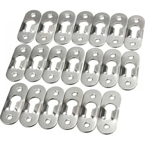 50 piezas de colgadores de metal con forma de ojo de cerradura, fijaciones invisibles, sujetadores para agujeros de pintura, fijaciones para armarios, espejos, marcos de fotos y roperos.