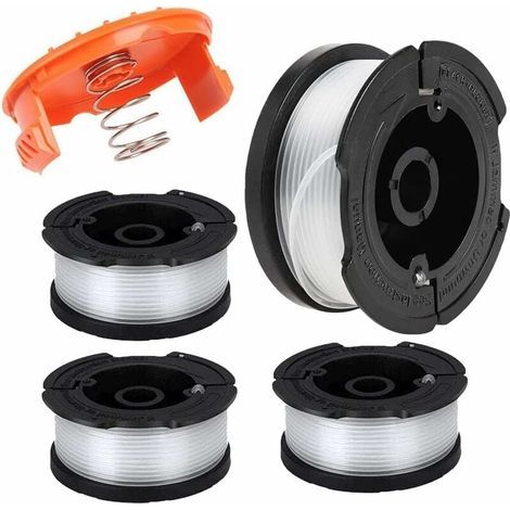 Repuestos para carretes de hilo de nailon para desbrozadora Black & Decker A6481 A6485 AF-100 (longitud del hilo: 9,1 m, diámetro: 1,65 mm) (Black & Decker AF-100, 4 piezas) (1/5)