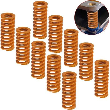 10 PCS 3d imprimante Ressorts, 8mm en OD 20mm de long Compression Springs M3 Vis lumière Charge pour Creality CR-10 10S S4 Ender 3 carte mère en bas Connect mise à niveau (1/5)