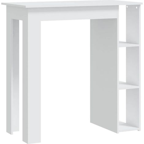 Maison Exclusive - Mesa bar con estante madera contrachapada blan (1/5)