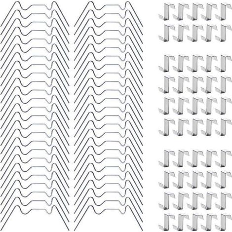 Bardusch - Clips De Vitrage Serre, Clips de Vitrage pour Serre Clips de Fixation, 50 Pinces en W pour Verre de Serre, 50 Clips de Z pour (1/4)