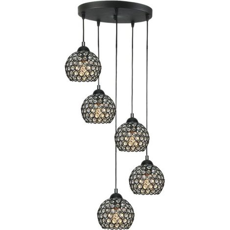 Deckenleuchte mit schwarzem Glasschirm, E27 LED, Klaudia 13-729