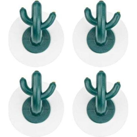 4 Pièces Crochets Adhésifs Cactus Crochets à Serviettes Plastique Crochets Collants Imperméable Crochets de porte murale pour Suspendu Manteau, Peign (1/4)