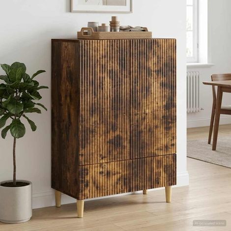 vidaXL Buffet Chêne fumé 66 x 34,5 x 95 cm Bois d'ingénierie (1/5)