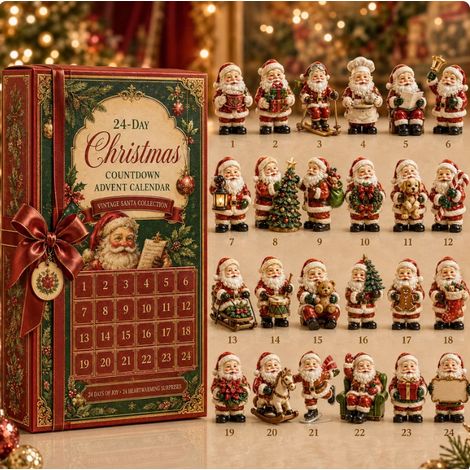 24-Day Christmas Advent Calendar - Vintage Santa Claus Series - 24-Day Christmas Advent Calendar