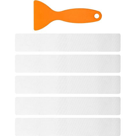 6pcs Bande Antidérapante Autocollante avec Racloir Inclus en Eva avec Colle Acrylique Imperméable (6×20cm), Protection Antidérapante pour Salle de Bain pour Bain et Entrée (1/5)